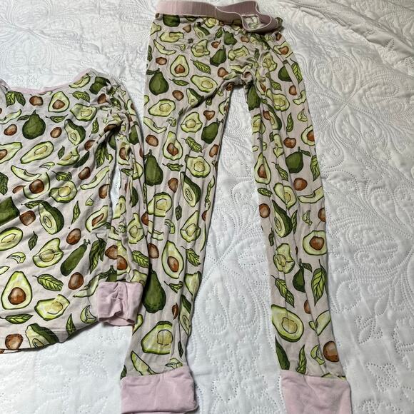 Little Sleepies Blush Pink Advocado PJ Set Size 7/8 - Picture 10 of 12